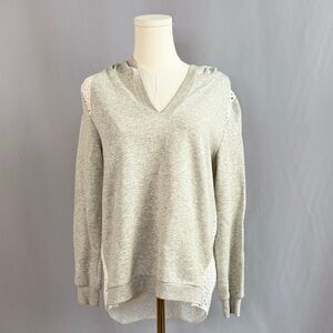 Soft, Cozy, & Effortlessly Feminine 525 American Hoodie with Lace Details